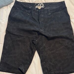 Metal Mulisha Black Patterned Flat Front Shorts